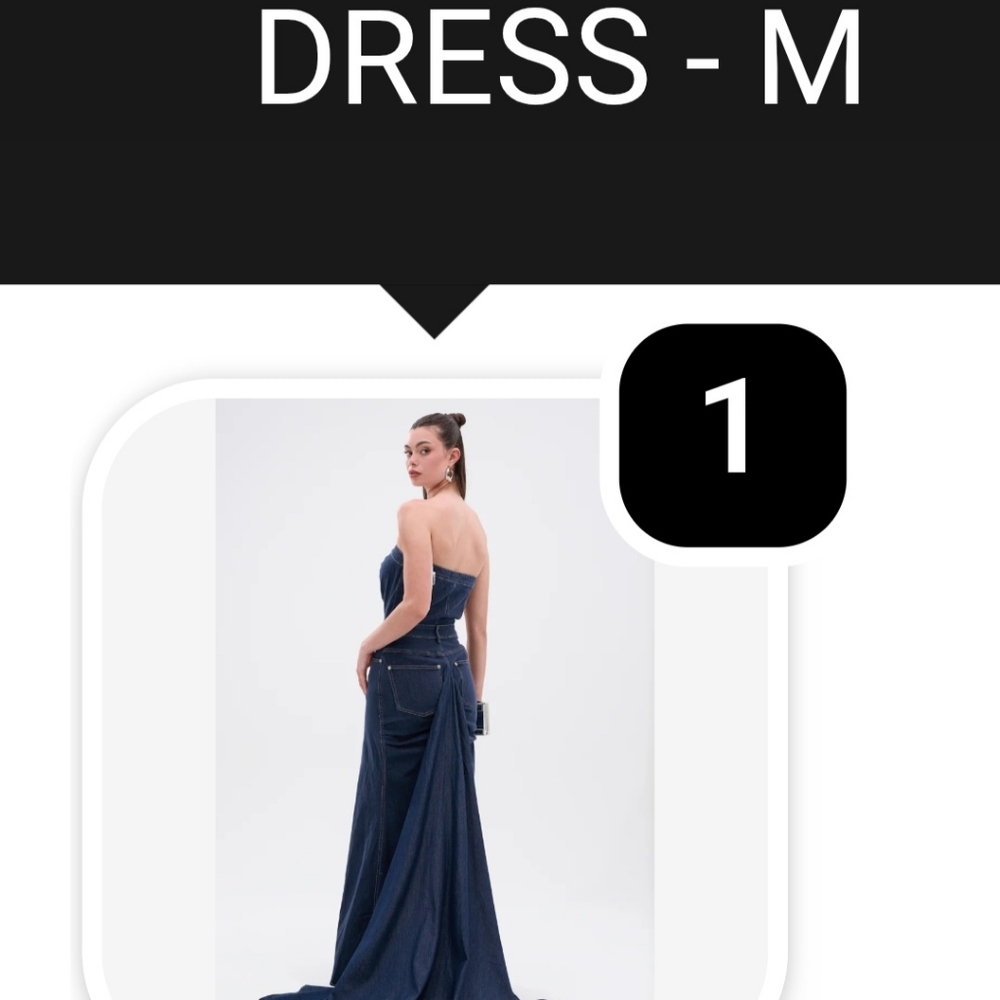AKIRA Midnight Blue Strapless Gown
